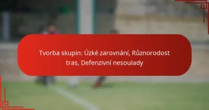 Tvorba skupin: Úzké zarovnání, Různorodost tras, Defenzivní nesoulady